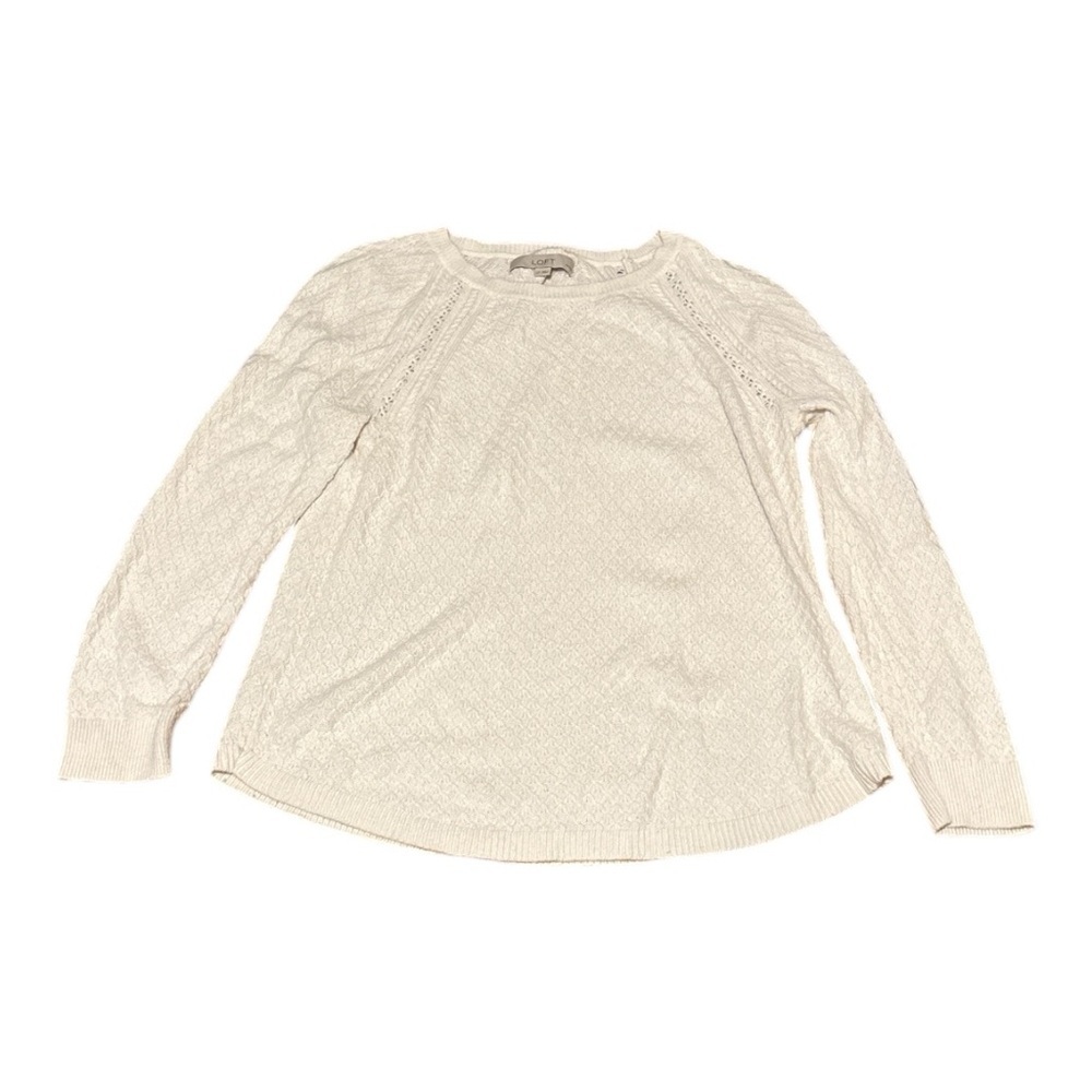 LOFT Cream Crew Neck Sweater